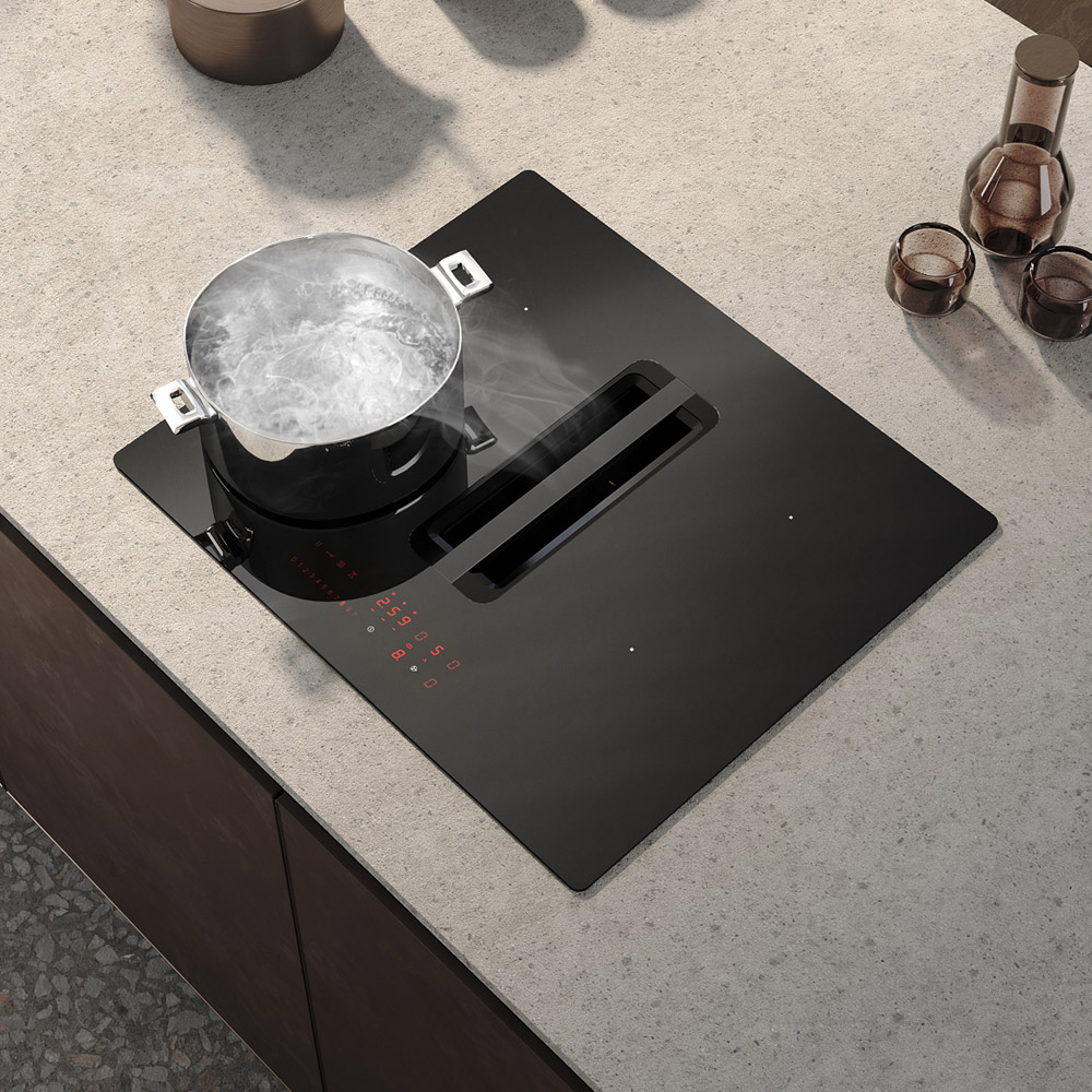 60cm induction hob with built in extractor